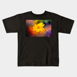 Yellow flower photographed through prism Kids T-Shirt